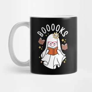 Halloween Booooks Cute Ghost Reading Books Women Girls Mug